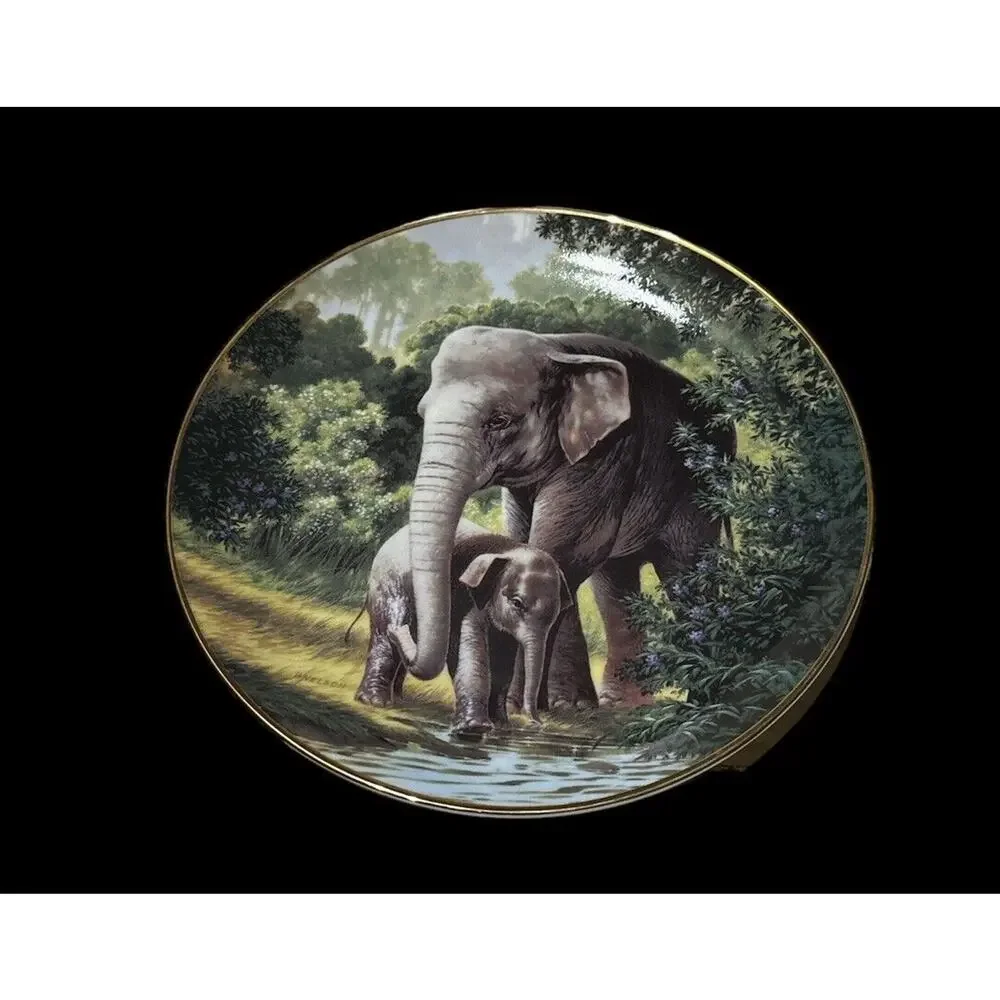 Asian Elephant Collector‎ Plate Original Package Fine China 1991 COA Will Nelson